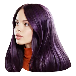 Long Flowing Purple Hair Illustration Png 06272024 PNG image