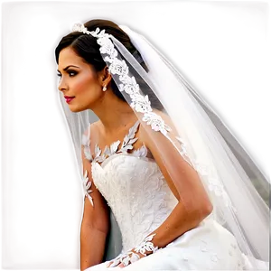 Long Hair Bridal Veil PNG 05242024
