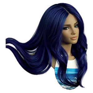 Long Hair Ocean Wave PNG Iqi