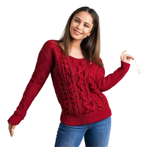 Long Sleeve Red Sweater PNG Fny PNG