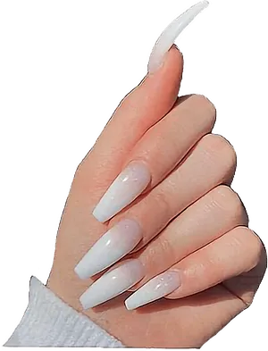 Long Stiletto Nails White Glitter