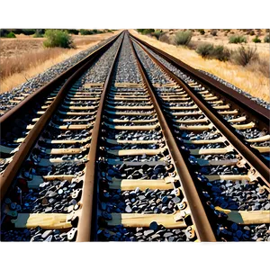 Long Straight Railroad Tracks Png 06122024 PNG image