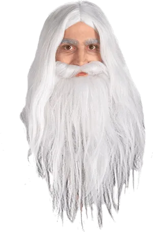 Long White Wizard Beard PNG image