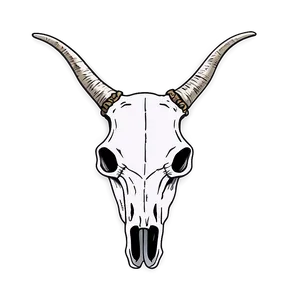 Longhorn Cow Skull Design PNG 06292024