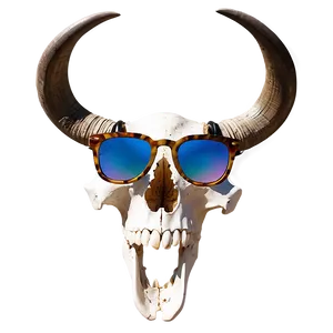 Longhorn Skull With Sunglasses PNG 20