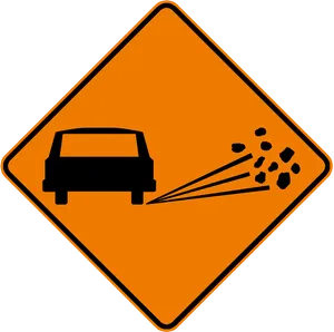 Loose Gravel Road Sign PNG image