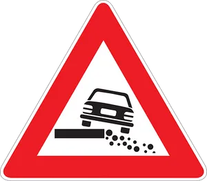 Loose Gravel Road Sign PNG image