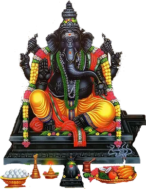 Lord Ganesh Colorful Artwork PNG image
