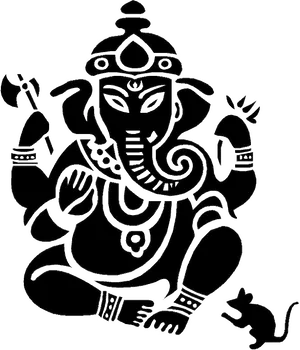 Lord Ganesh Outline Art PNG image