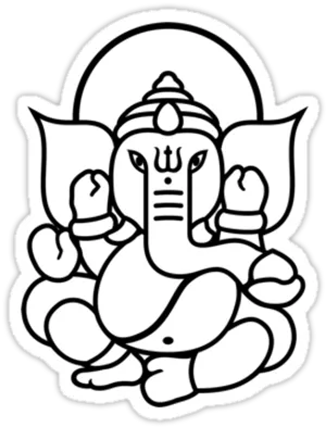 Lord Ganesha Line Art PNG image