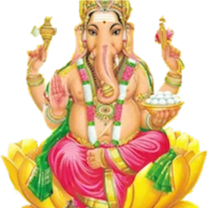 Lord Ganesha Seatedon Lotus PNG image