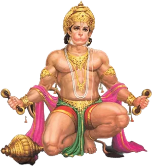 Lord Hanuman Sitting Pose PNG image
