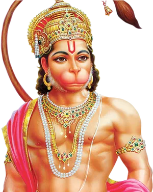 Lord Hanuman Traditional Art PNG image