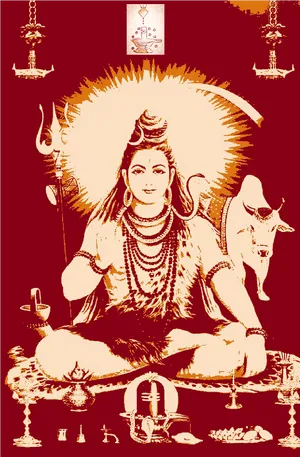 Lord Shiva Meditative Art PNG image