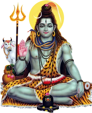 Lord Shivain Meditation PNG image