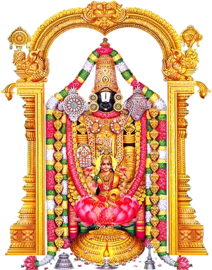 Lord_ Venkateswara_and_ Goddess_ Lakshmi_ Artwork PNG image