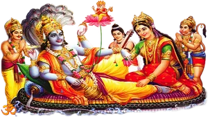 Lord_ Vishnu_and_ Devotees_ Artwork PNG image