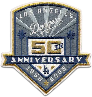 Los Angeles Dodgers50th Anniversary Patch PNG image