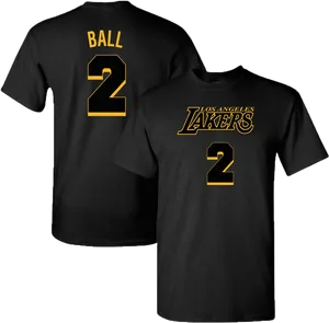 Los Angeles Lakers Number2 Ball T Shirt Design PNG image
