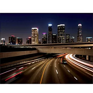 Los Angeles Skyline And Freeway PNG Dbt44
