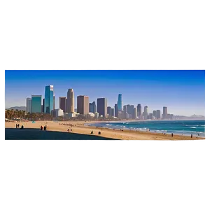 Los Angeles Skyline From Santa Monica Pier Png Qds58 PNG image