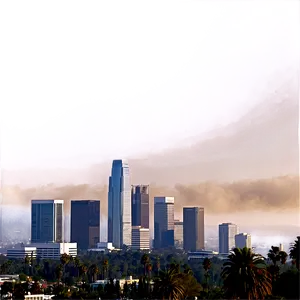 Los Angeles Skyline In Fog PNG 73