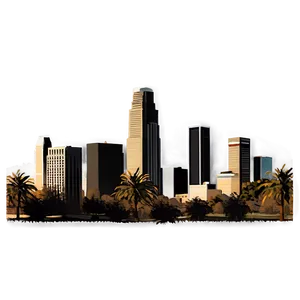 Los Angeles Skyline In Winter PNG Ref79