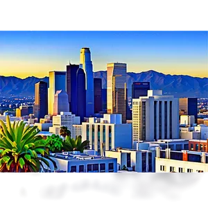 Los Angeles Skyline Rooftop View Png 30 PNG image