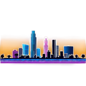Los Angeles Skyline Vector PNG 93