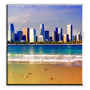 Los Angeles Skyline With Beach View Png Nyc PNG image