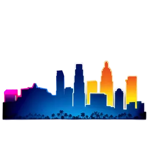 Los Angeles Skyline With Blue Sky Png 22 PNG image