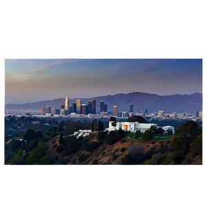 Los Angeles Skyline With Griffith Observatory PNG 70