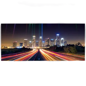 Los Angeles Skyline With Light Trails Png 06252024 PNG image