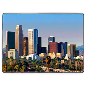 Los Angeles Skyline With Mountains Png 23 PNG image