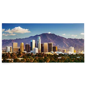 Los Angeles Skyline With Mountains Png Pcx73 PNG image