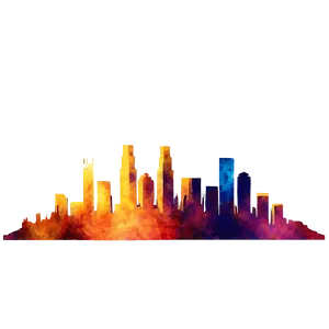 Los Angeles Skyline With Sunset Colors Png 54 PNG image