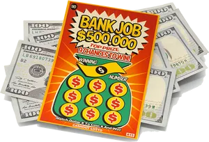 Lottery Scratch Cardand Cash PNG image