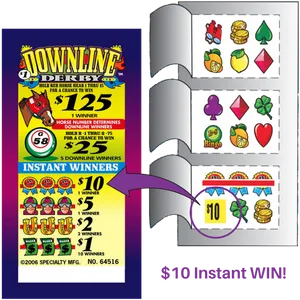 Lottery Scratch Off Ticket Revealing Win PNG image