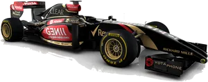 Lotus F1 Racing Car Side View PNG image
