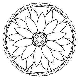 Lotus Mandala Coloring Page PNG image