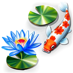 Lotus With Koi Fish Png 05242024 PNG image