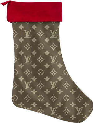 Louis Vuitton Branded Christmas Stocking PNG image