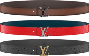 Louis Vuitton Designer Belts Collection PNG image