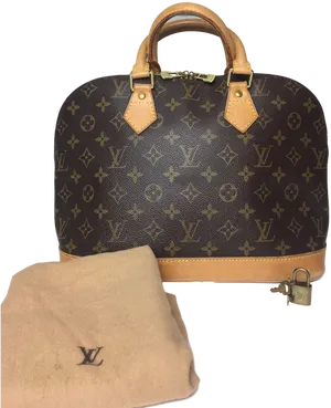 Louis Vuitton Monogram Handbagwith Dustbagand Lock PNG image