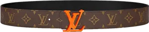 Louis Vuitton Orange Monogram Belt PNG image