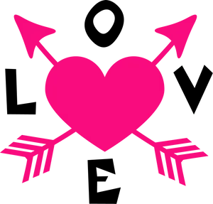 Love Arrows Heart Clipart PNG image