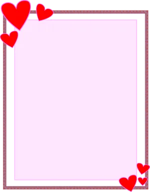 Love Hearts Frame Template PNG