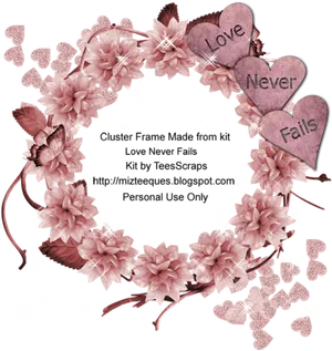 Love Never Fails Floral Frame PNG image
