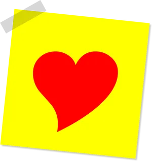 Love Note Sticky Heart Graphic PNG image