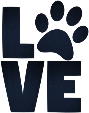 Love Paw Graphic Blackand White PNG